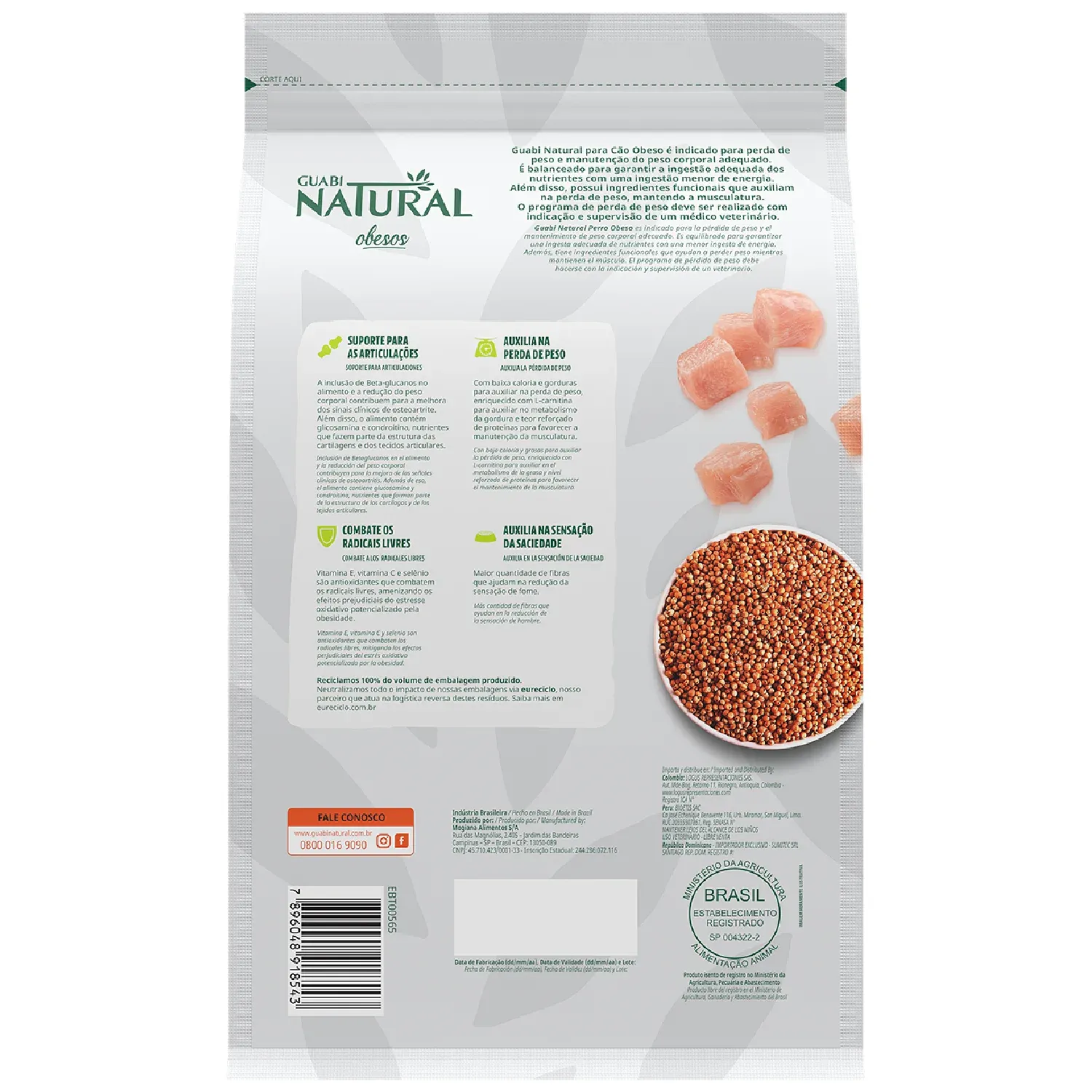 Racao Guabi Natural Caes Obesos Mini e Pequeno 2